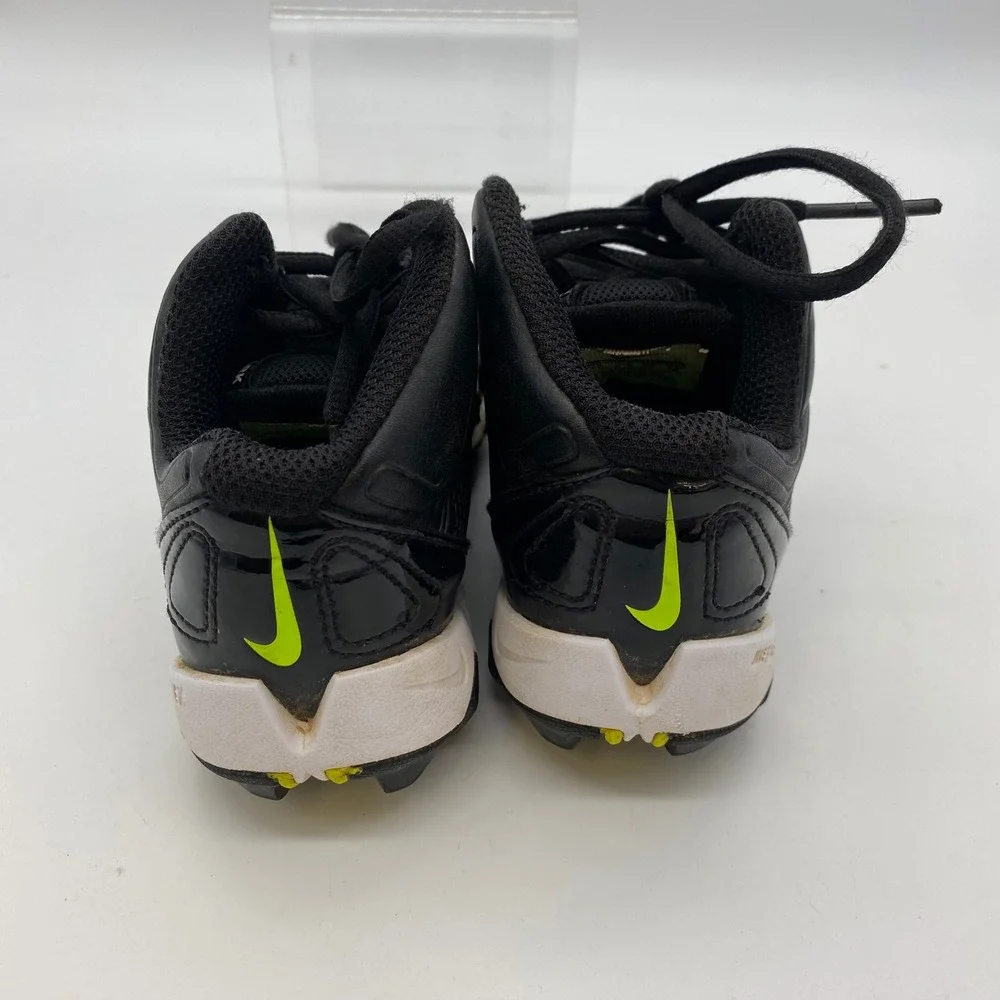 Nike Alpha Shark 2 Football Cleats Kids 10C Black White 642771-001 Fastflex